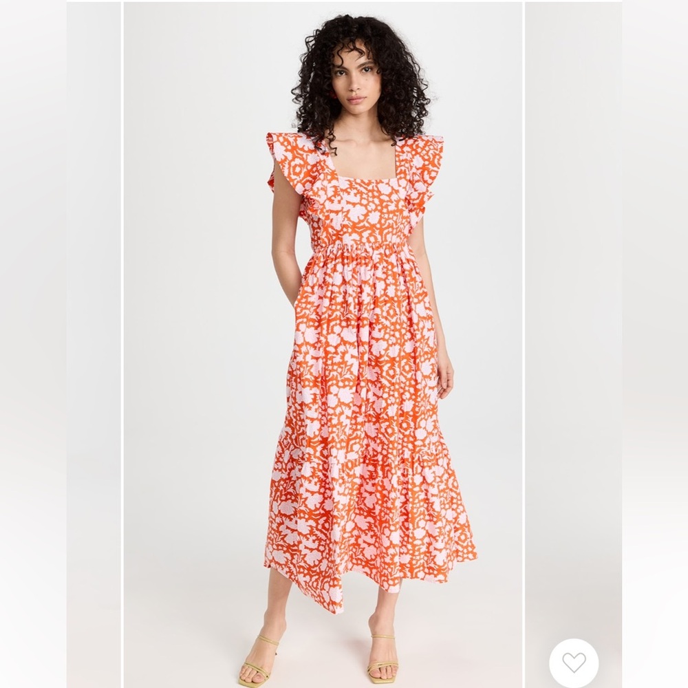 SZ Blockprints Orange Floral Women's Dress